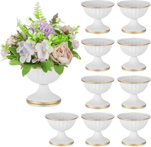 Mini white flower pots - -, 10pc