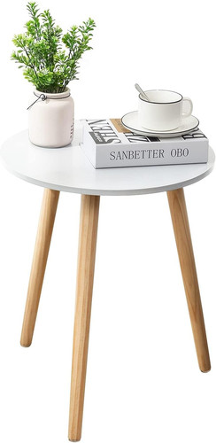 Round side table white - side, table,