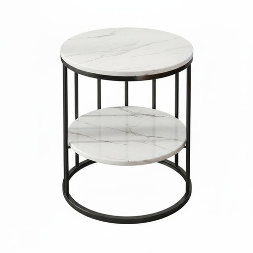Side table marble look surface - table,